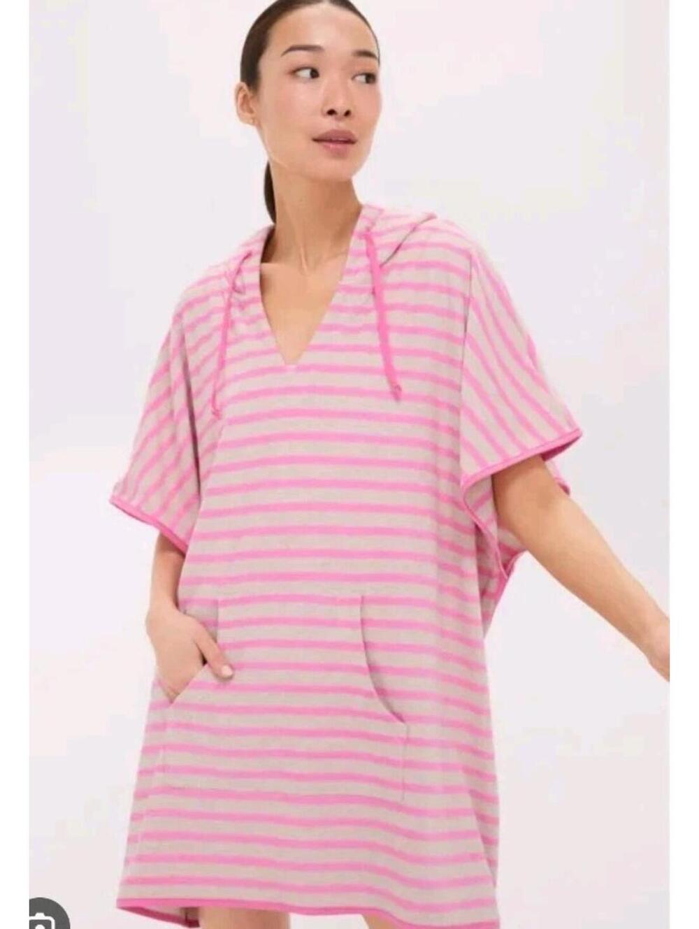 NWT! Tuckernuck BEACH Coral Stripe Cabbana Terry Cloth Cover Up XS/S
